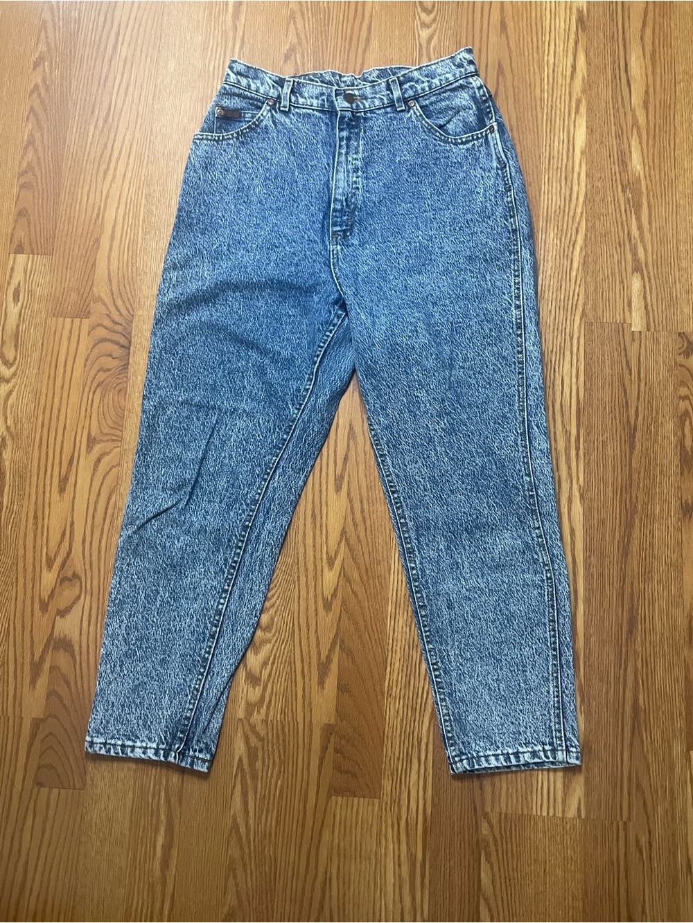 Vintage Lee High Waisted Acid Wash Mom Jeans Size 16 Petite 32x28 - Picture 6 of 14